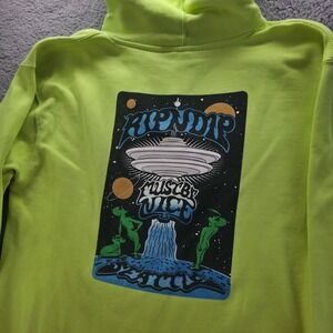 Ripndip Seattle Must Be Nice Neon Green Alien UFO Hoodie Large